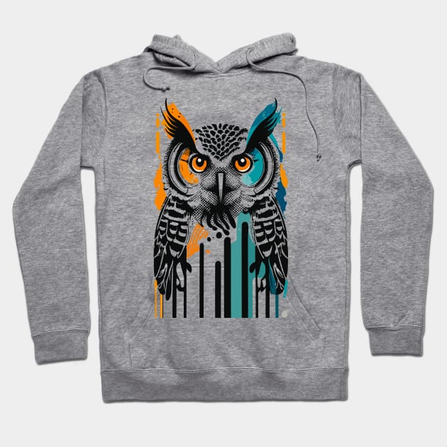 Owl Bauhaus retro style Hoodie by PrintSoulDesigns